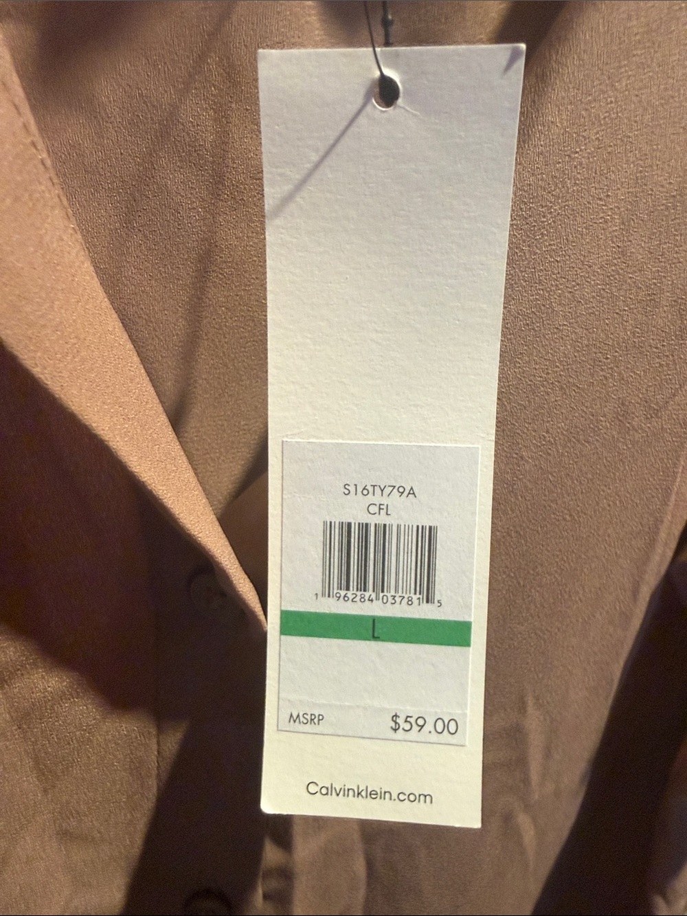 Calvin Klein Rust Brown Ruffle Sleeve Button Blouse New With Tags Size: L - Picture 2 of 10